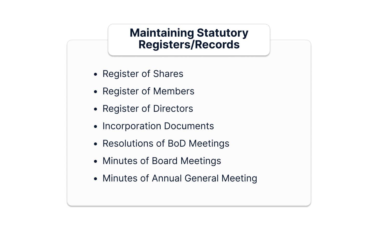 Maintaining Statuary Registers and Records